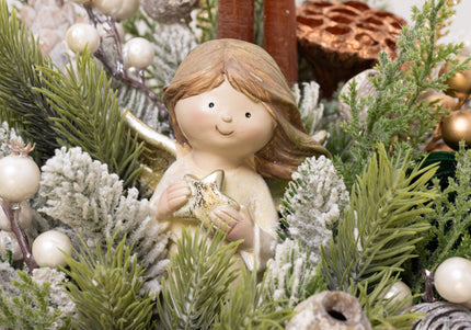 Aranjament Crăciun "Emerald Angel" în Vas Ceramic