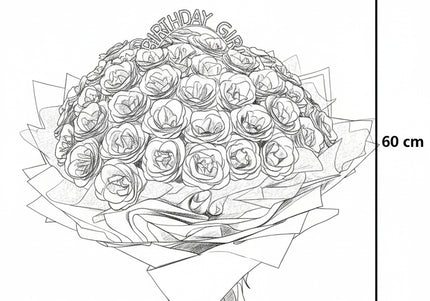 Buchet Gigant "Birthday Girl" cu 101 Trandafiri și Sclipici