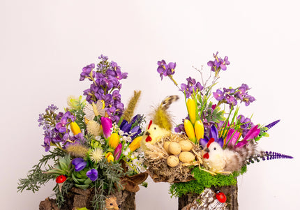 Aranjament floral de Paște „Easter Garden” – decor rustic de primăvară