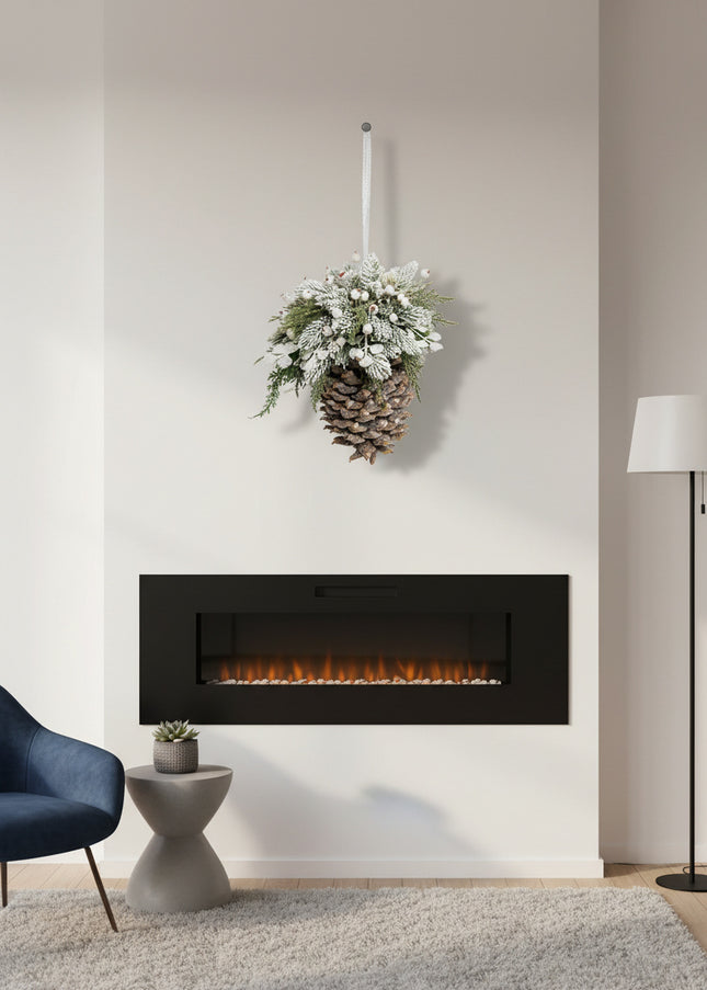 Ornament de Crăciun Premium „Frosty White Pinecone”