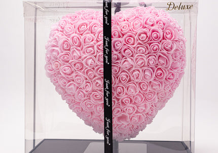 Aranjament de Lux "Pink Diamond Heart" în Vitrină Deluxe