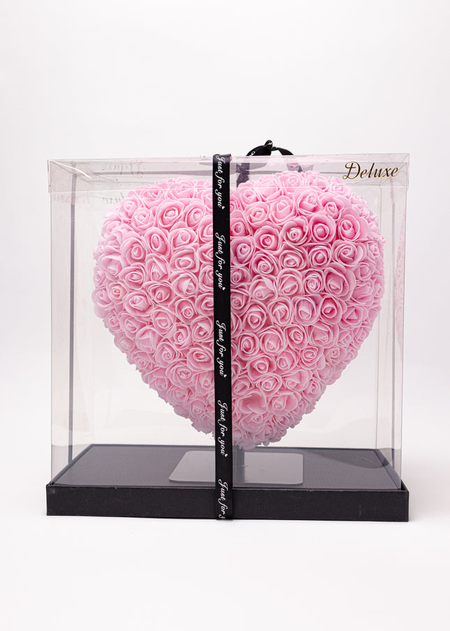 Aranjament de Lux "Pink Diamond Heart" în Vitrină Deluxe