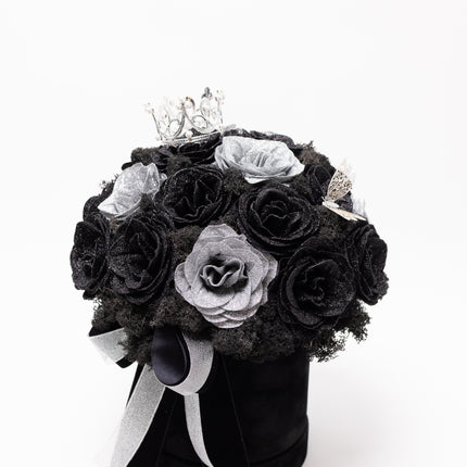 Aranjament de Lux "Silver Onyx Majesty" cu Coronetă Imperială