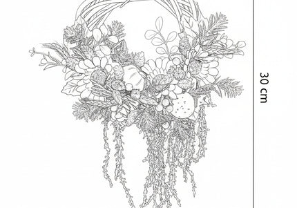 Coroniță Handmade „Autumn Harmony” – Aranjament Floral pe Bază de Răchită Albă cu Flori Roz-Bordo și Elemente de Recoltă