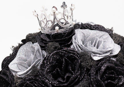 Aranjament de Lux "Silver Onyx Majesty" cu Coronetă Imperială