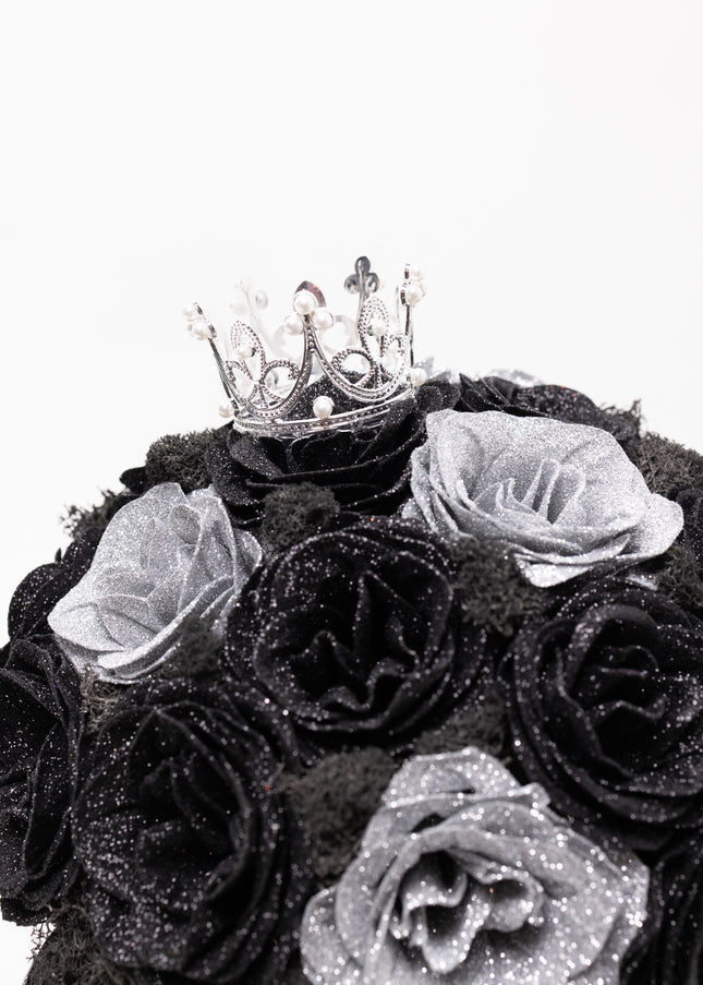 Aranjament de Lux "Silver Onyx Majesty" cu Coronetă Imperială