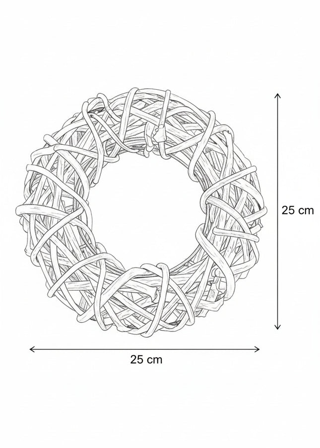Coroniță din Răchită Albă Împletită – Bază Decorativă Naturală pentru Aranjamente Handmade