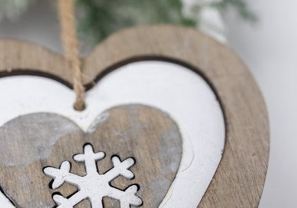 Coroniță de Crăciun Artizanală „Woodland Heart & Snowy Vines”