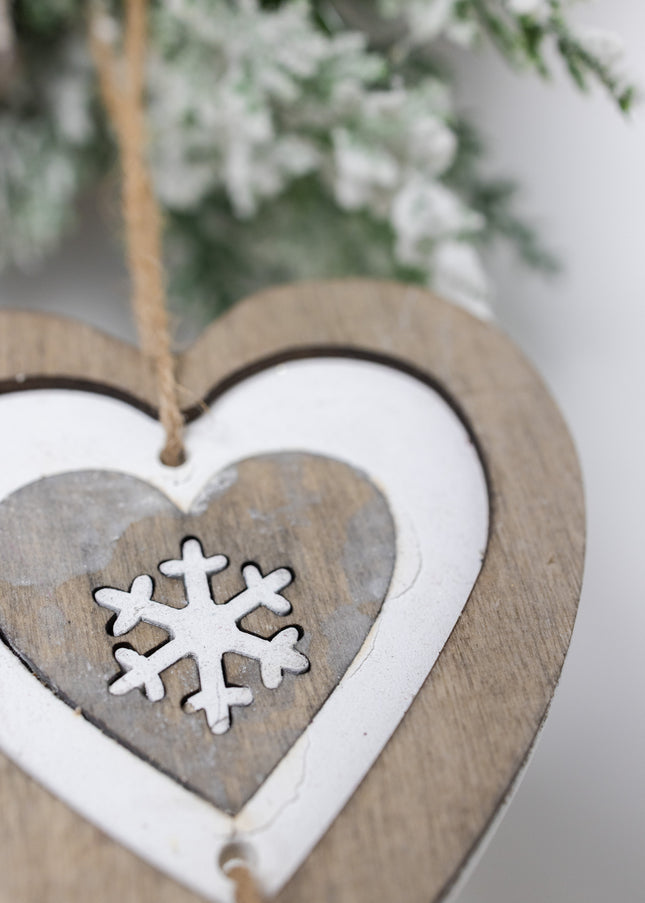 Coroniță de Crăciun Artizanală „Woodland Heart & Snowy Vines”