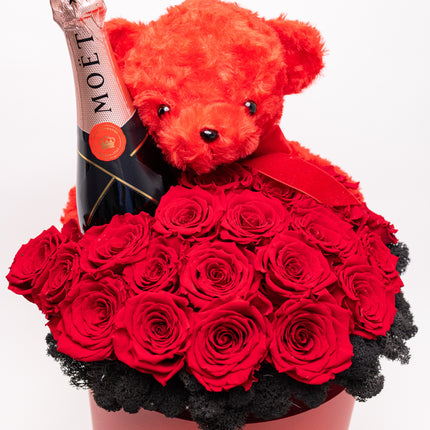 Aranjament de Lux „Eternal Crimson” cu Moët și Catifea