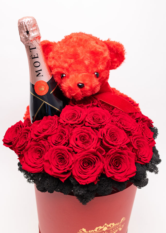 Aranjament de Lux „Eternal Crimson” cu Moët și Catifea