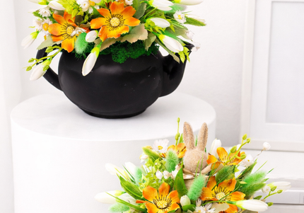 Set de Paște „Spring Duo” – aranjamente florale Sunny Bunny Pot & Spring Teapot
