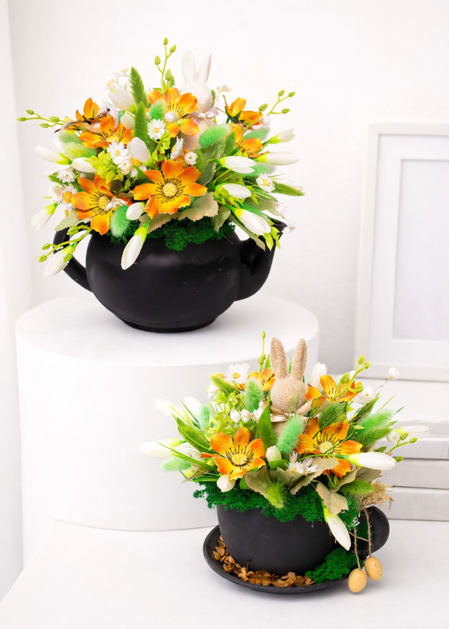Set de Paște „Spring Duo” – aranjamente florale Sunny Bunny Pot & Spring Teapot