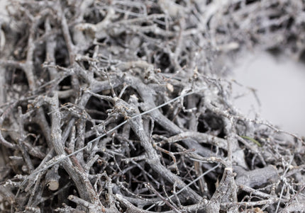Bază Coroniță Artizanală din Rădăcini de Bonsai – Decor Handmade cu Aspect Înghețat și Textură Organică