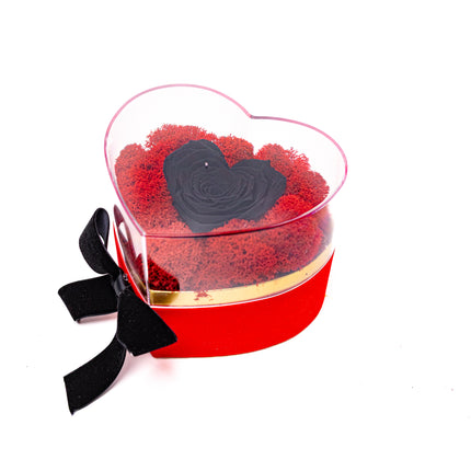 Aranjament de Lux "Midnight Heart" cu Trandafir Criogenat