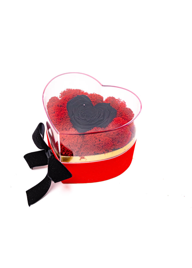 Aranjament de Lux "Midnight Heart" cu Trandafir Criogenat