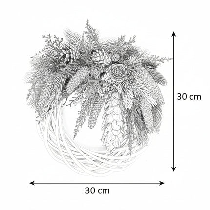 Coroniță Crăciun "Nature's Whisper" pe Lemn Împletit