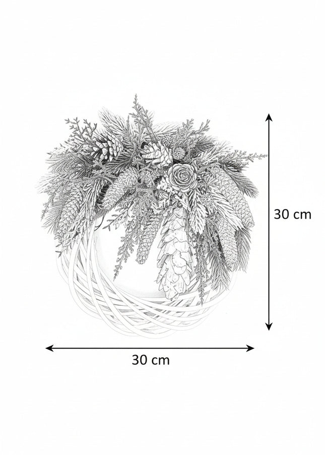 Coroniță Crăciun "Nature's Whisper" pe Lemn Împletit