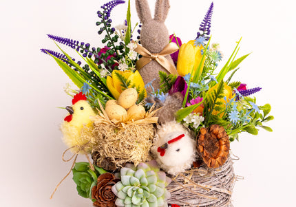 Aranjament floral de Paște „Spring Nest” – farmec de sărbătoare