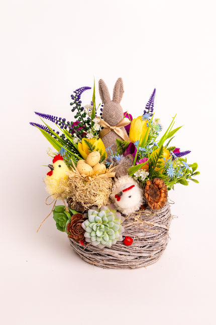 Aranjament floral de Paște „Spring Nest” – farmec de sărbătoare