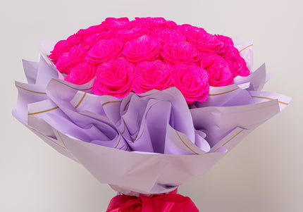 Buchet Gigant "Pink Orchid" cu 69 Trandafiri și Sclipici