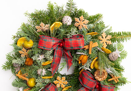 Coroniță Crăciun "Traditional Tartan" din Brad Nobilis