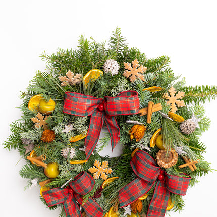 Coroniță Crăciun "Traditional Tartan" din Brad Nobilis