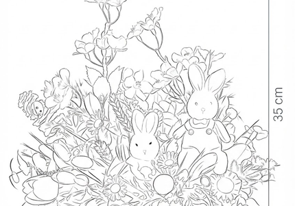 Aranjament floral de Paște „Spring Bunnies” – cu iepurași decorativi