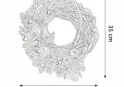 Coroniță de Crăciun Artizanală „Woodland Heart & Snowy Vines”