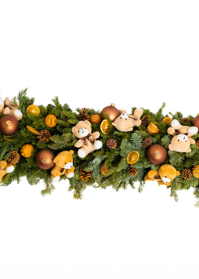 Ghirlandă de Crăciun Artizanală „Teddy Bear’s Festive Trail”