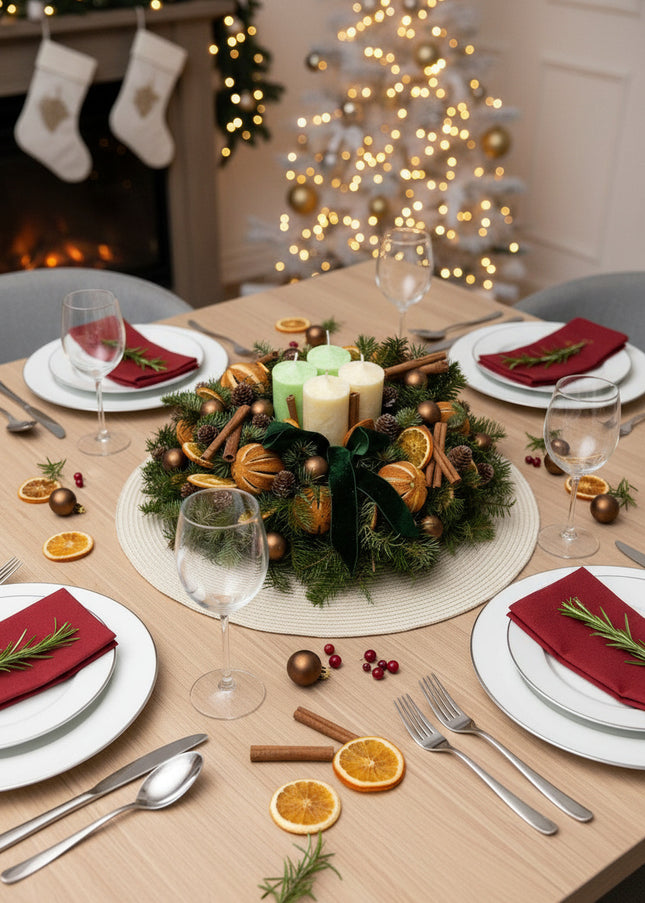 Aranjament Crăciun Advent "Citrus Joy" din brad Nobilis