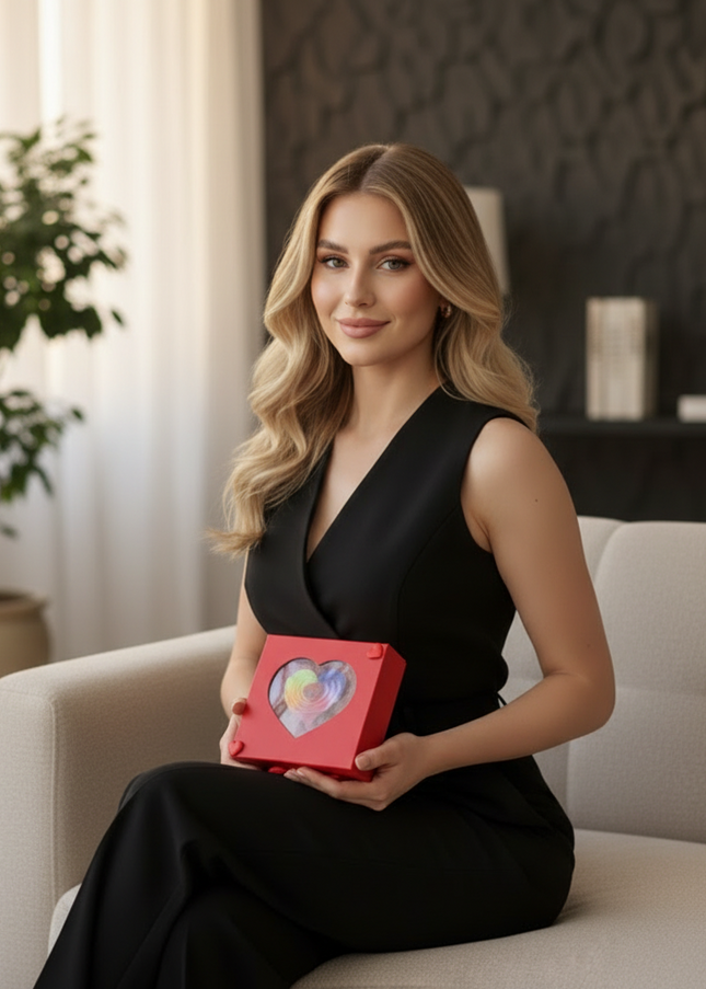 Aranjament de Lux „Rainbow Serenity” cu Trandafir Etern