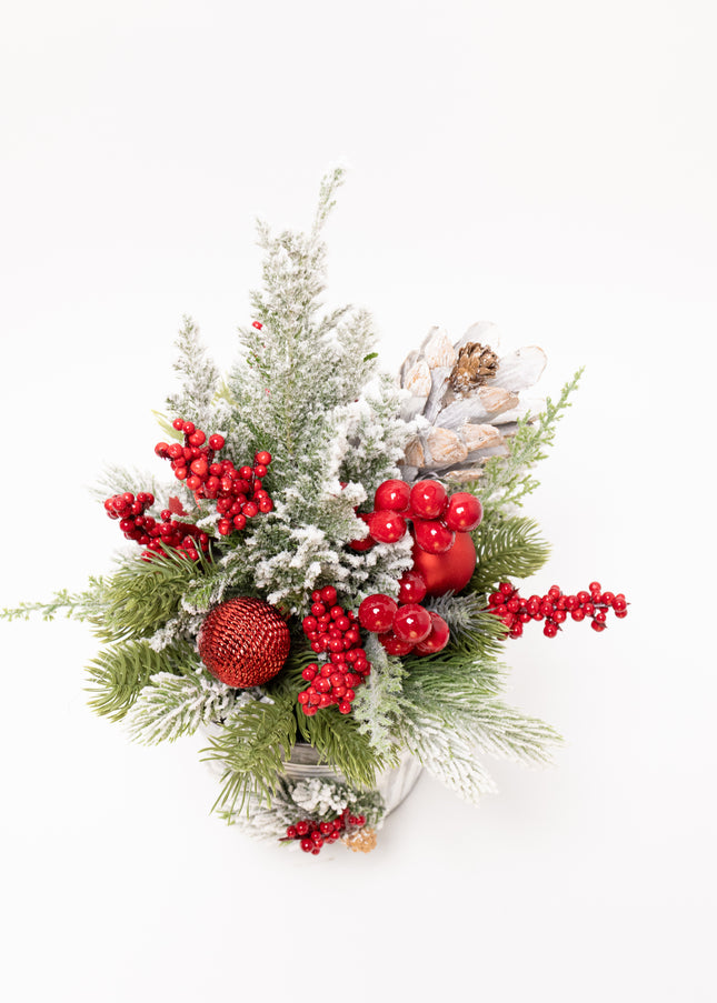 Brad Natural la Ghiveci "Red Berries" pentru Birou