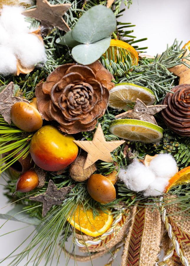 Coroniță Crăciun "Eucalyptus & Cotton" Brad Nobilis