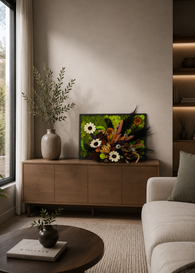 Tablou decorativ „Woodland Whisper” – compoziție în tonuri naturale