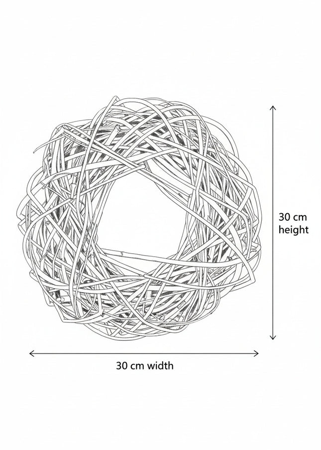 Coroniță din Răchită Naturală Maro – Bază Împletită pentru Aranjamente Florale și Decor DIY