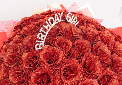 Buchet Gigant "Birthday Girl" cu 101 Trandafiri și Sclipici