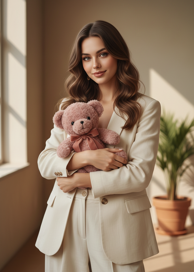 Jucărie de Lux „Rose Quartz Hug” – Ediție Boutique 30 cm