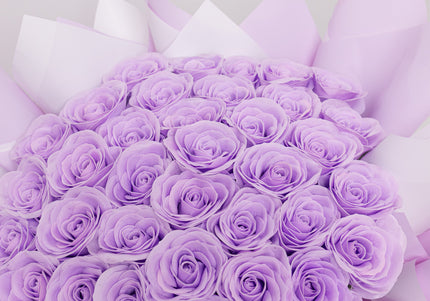 Buchet Gigant "Lavender Dream" cu 59 Trandafiri Mov Pastel