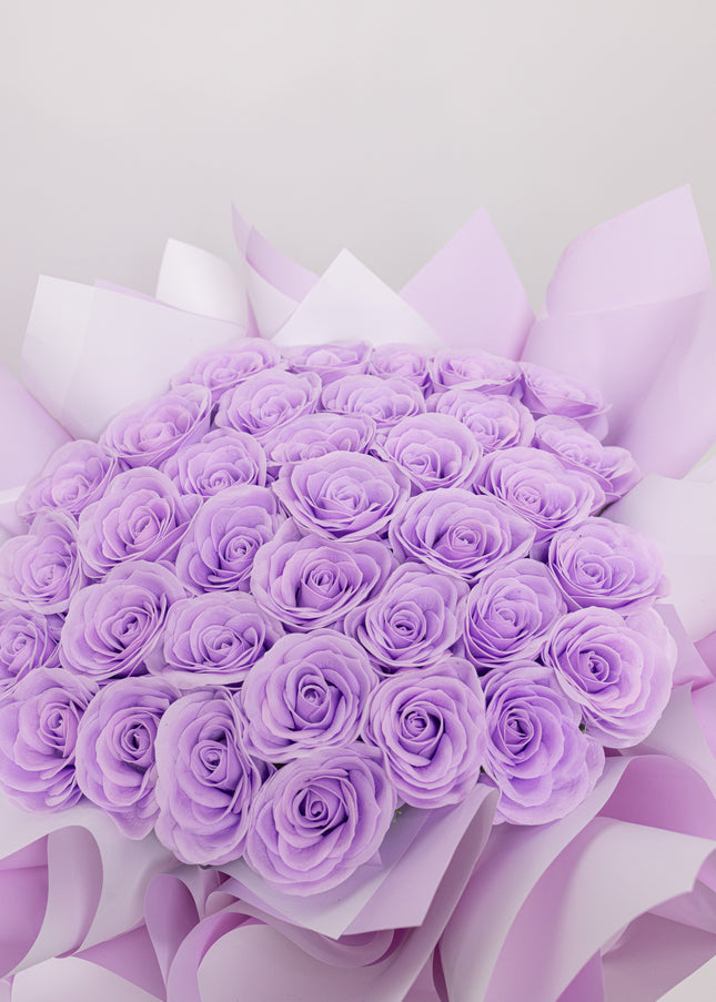 Buchet Gigant "Lavender Dream" cu 59 Trandafiri Mov Pastel