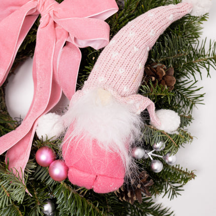 Coroniță Crăciun "Pink Gnomon" din Brad Nobilis