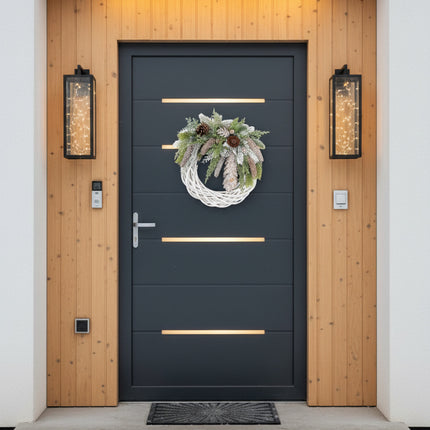 Coroniță Crăciun "Winter Forest" pe Lemn Natural Alb