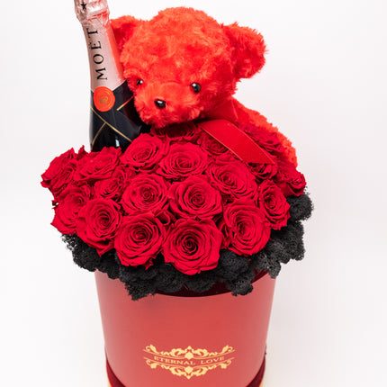 Aranjament de Lux „Eternal Crimson” cu Moët și Catifea