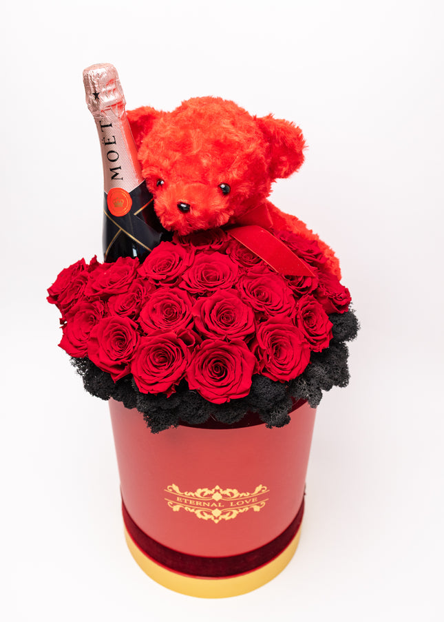 Aranjament de Lux „Eternal Crimson” cu Moët și Catifea