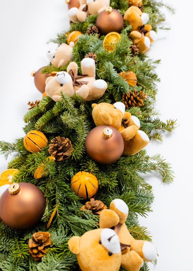 Ghirlandă de Crăciun Artizanală „Teddy Bear’s Festive Trail”