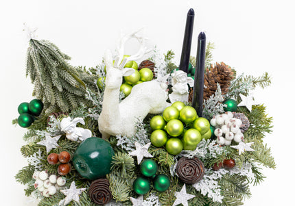 Aranjament Festiv „Emerald Forest & White Deer”