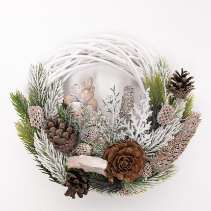 Coroniță Crăciun "Nature's Whisper" pe Lemn Împletit