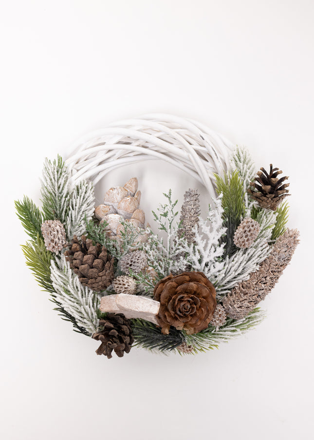 Coroniță Crăciun "Nature's Whisper" pe Lemn Împletit