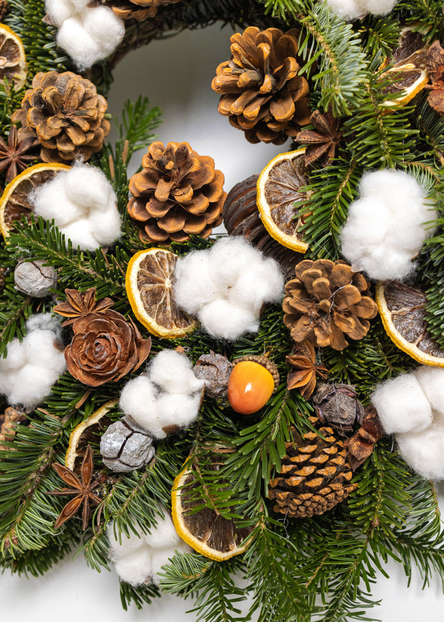 Coroniță de Crăciun Artizanală „Cotton & Cedar Forest”