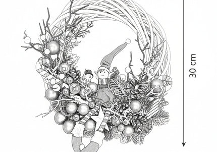 Coroniță Crăciun "Playful Elf" pe Lemn Natural Alb